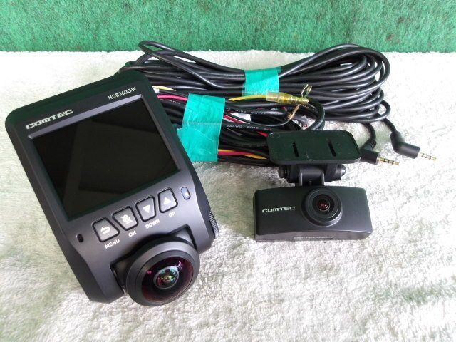 中古 【 コムテック COMTEC ドラレコ HDR360GW 360°カメラ リアカメラ GPS SDカード付 】目視点検OK_画像1