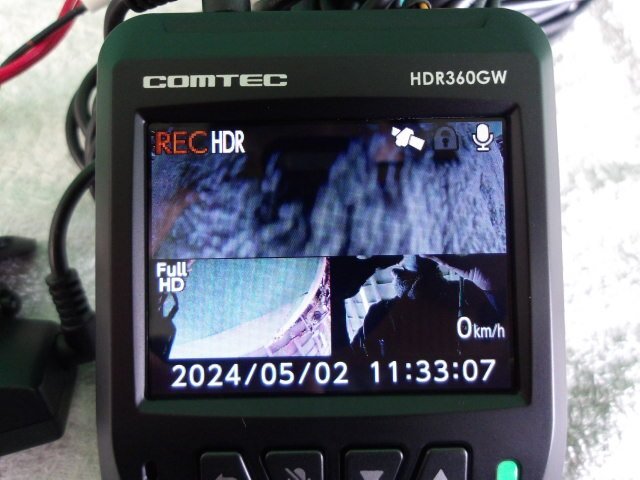 中古 【 コムテック COMTEC ドラレコ HDR360GW 360°カメラ リアカメラ GPS SDカード付 】目視点検OK_画像6
