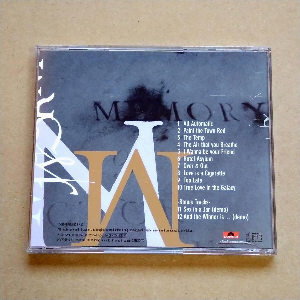 ヌーノ・ベッテンコート＆モーニング・ウィドウズ Mourning Widows [CD] 1998年 国内盤 POCP-7294_画像2