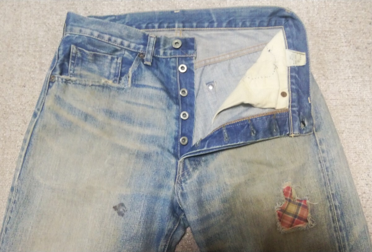 ◎絶品◎名作・貴重◎LVC LEVI'Sリーバイス 44501 ビンテージUSEDリメイク加工大戦モデル W32(81cm) 赤耳 BIG-E 日本製 _画像5