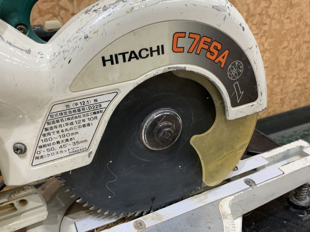 【動作確認済み】日立HITACHI 卓上スライド丸のこ C 7FSA マルノコ_画像2