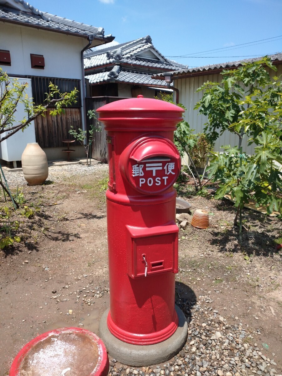７２年前の１号丸型ポスト　鍵有り　郵便ポスト　綺麗です　　本物昭和レトロポスト　 指定業者がご自宅まで搬送、設置いたします。_画像6