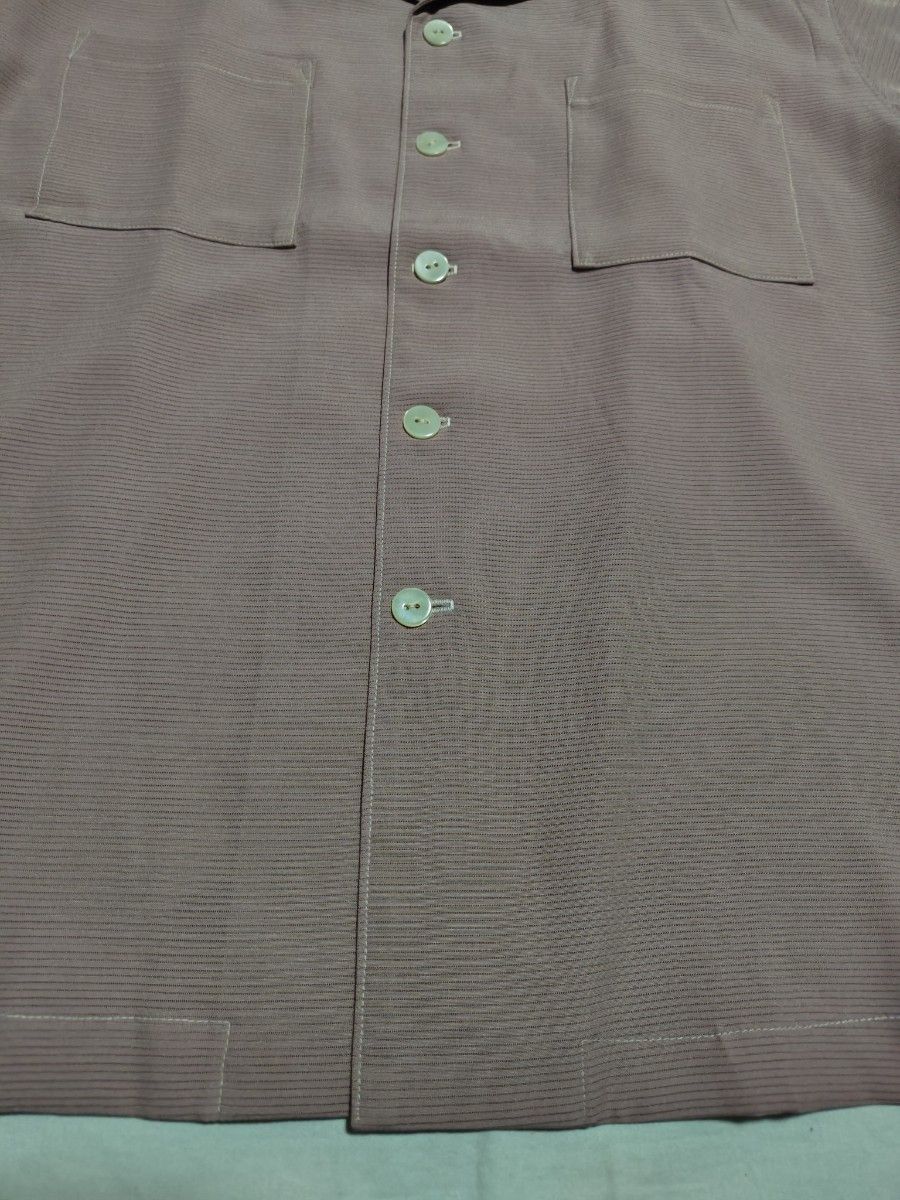 着物リメイク　アロハシャツ（オープンカラーシャツ）絽　絹 女子ＸＬ