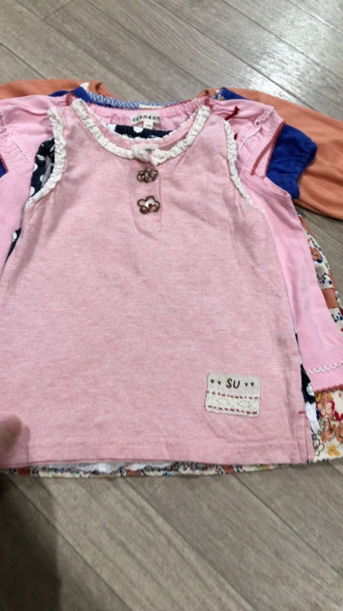 クーポン使って300円で購入出来ます。女の子 ワンピース 子供服 キッズ チュニック100cm 5枚 Tシャツ 袖なし 