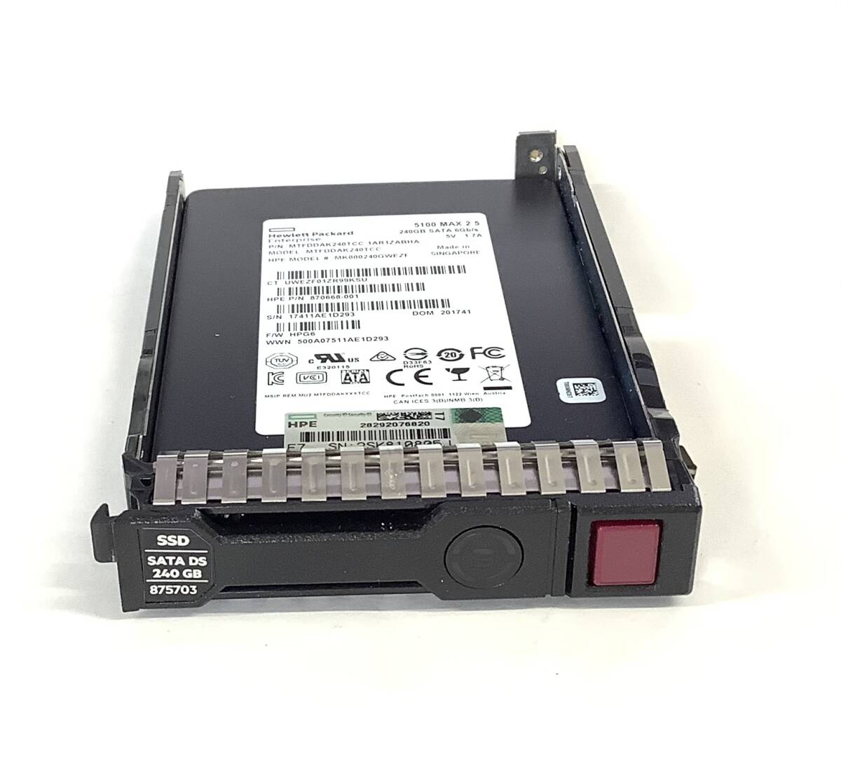 S6050830 HP SATA 2.5 -inch 240GB SSD 1 point *HP Gen10 mounter - attaching [ used operation goods ]