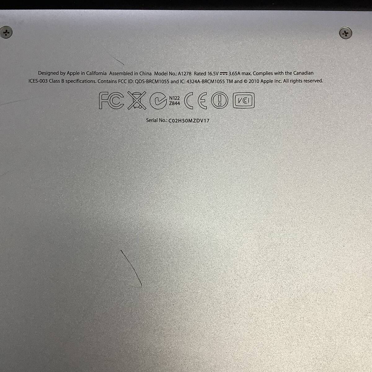 S6050971 APPLE MacBook Pro A1278 1点(Core i7/8GB/750GB)【通電OK、AC欠品】_画像8
