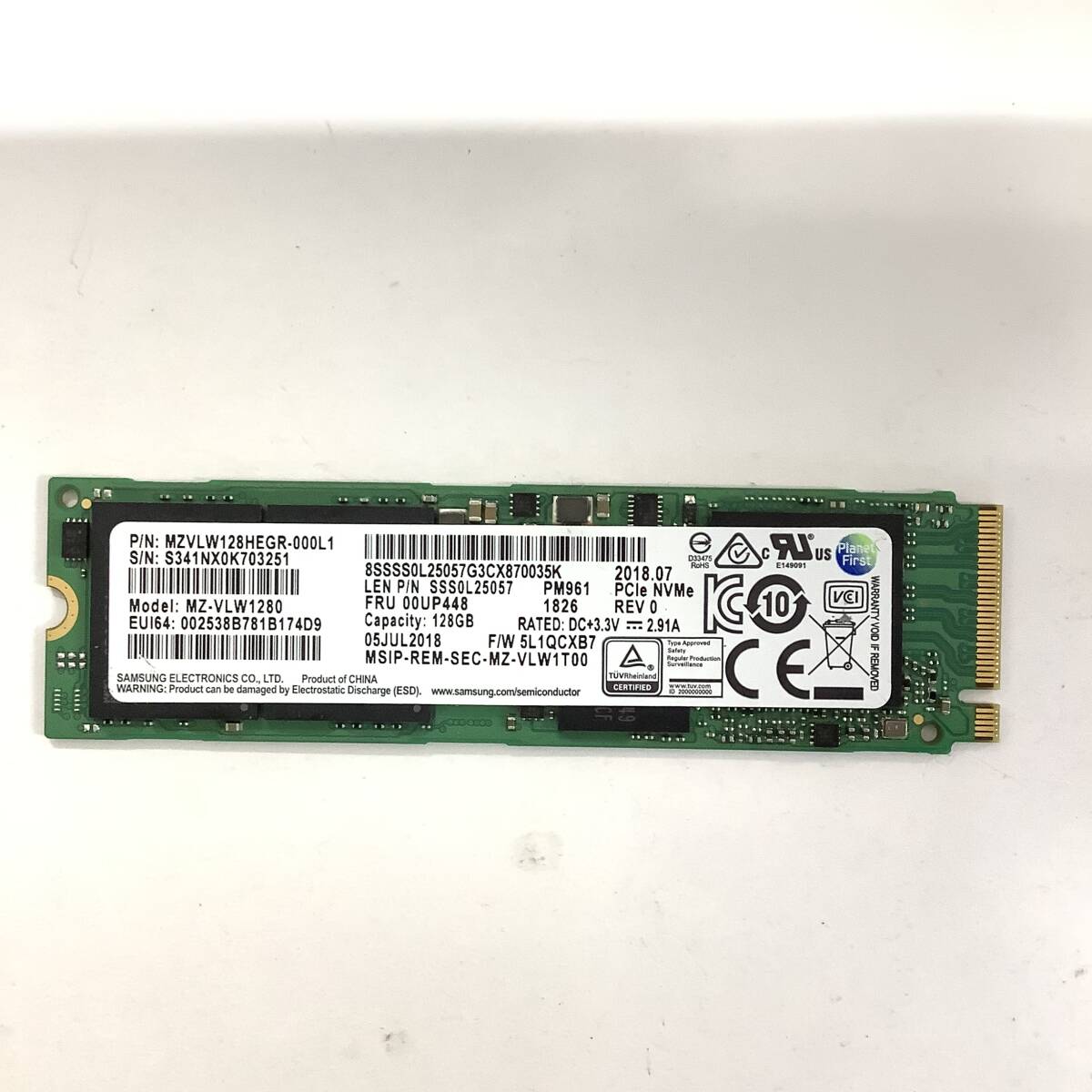 S60513156 SAMSUNG NVMe 128GB SSD 1点【中古動作品】_画像1