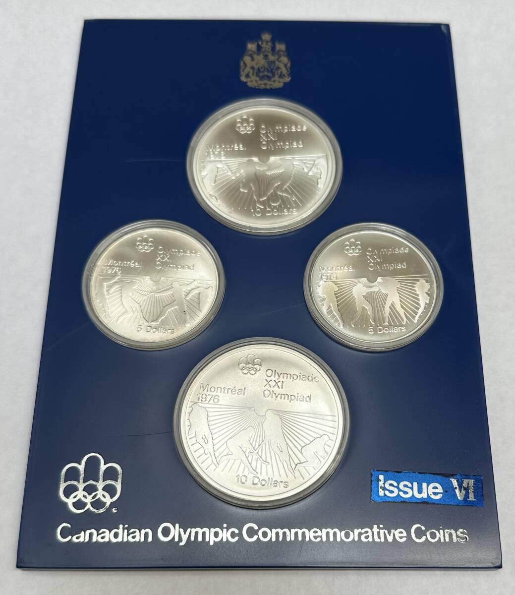 【中古】 記念銀貨 カナダ オリンピック Canadian Olympic Commemorative Coins lssueⅥ 記念銀貨４枚セット 4枚総重量ケース込み/167.8ｇ