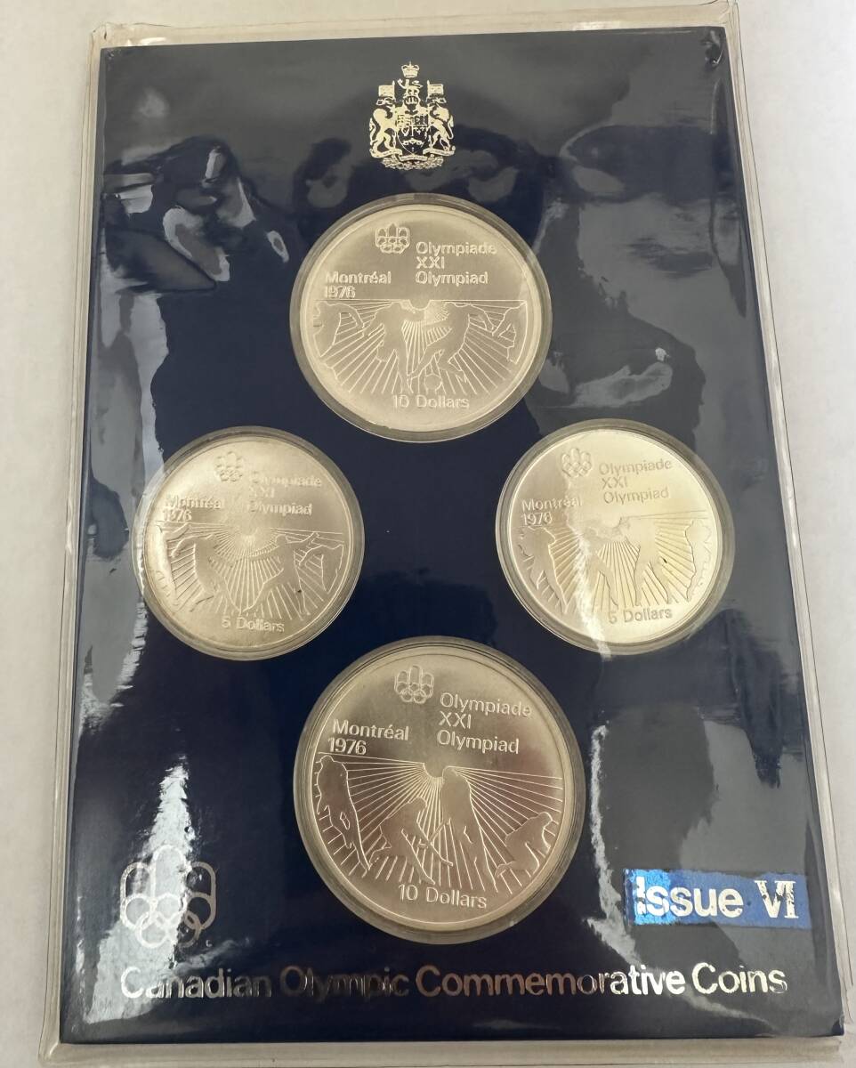 【中古】 記念銀貨 カナダ オリンピック Canadian Olympic Commemorative Coins lssueⅥ 記念銀貨４枚セット 4枚総重量ケース込み/167.8ｇ