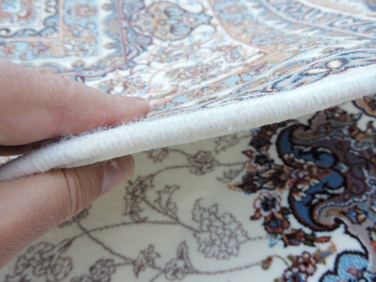 ペルシャ絨毯 カーペット ラグ 63万ノット ウィルトン織り 機械織り ペルシャ絨毯の本場 イラン 大型サイズ 200cm×200cm o13 本物保証_画像9