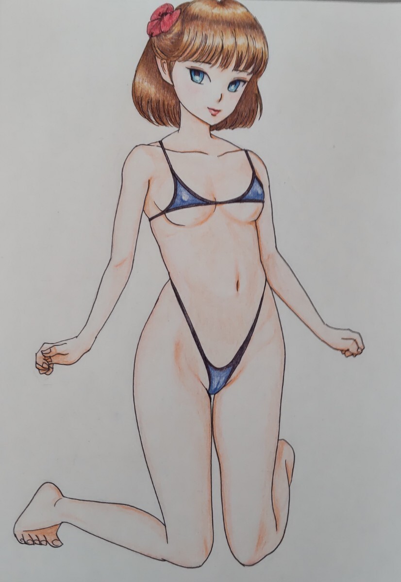  hand-drawn illustrations original original picture B5 size small swimsuit Chan 