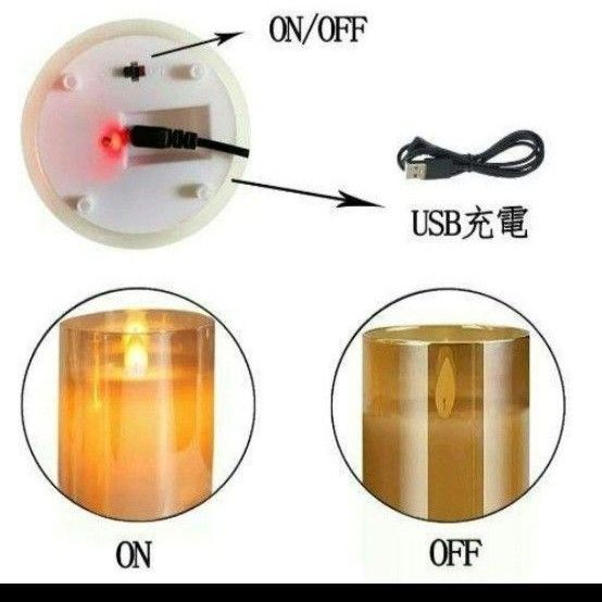 人気商品！！ LED キャンドルライト  ロウソク 火を使わない 安全  暖色光