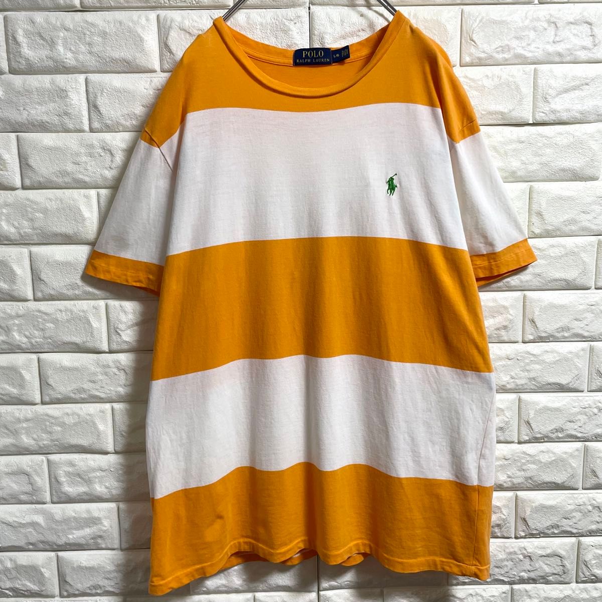 ポロラルフローレン　半袖Tシャツ　ボーダー　ポニー刺繍　メンズXLサイズ