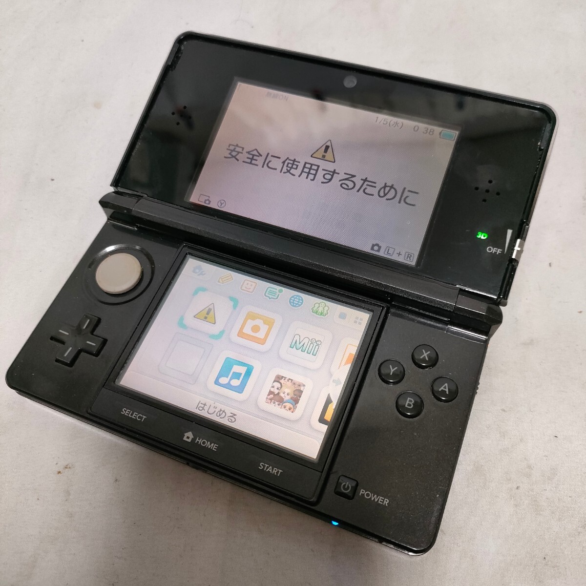 NINTENDO 3DS 本体 動作確認済 ニンテンドー3DS 任天堂 SDカード付 ブラック_画像1