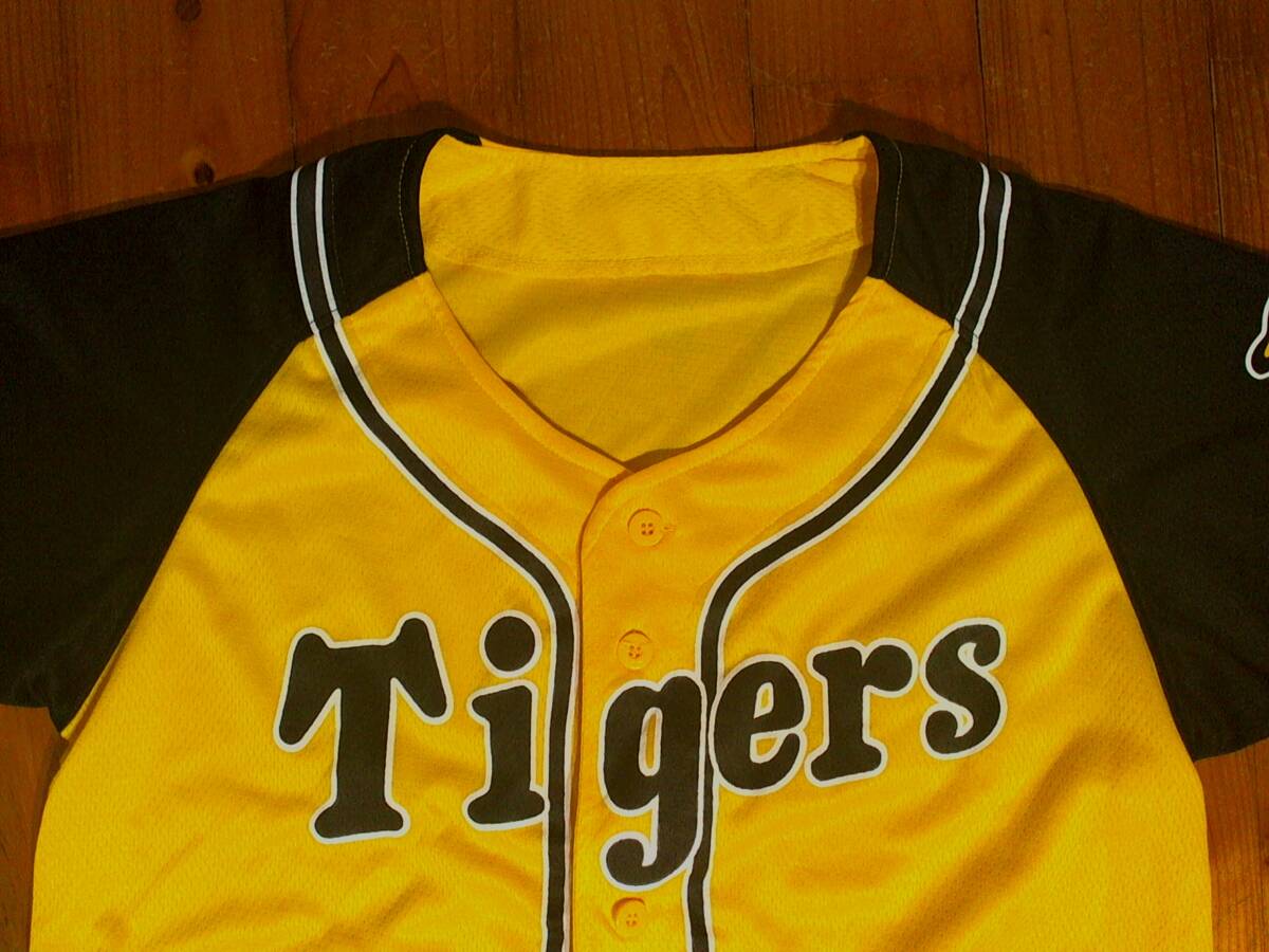 ☆ほぼ未使用・美品☆ミズノ製/MIZUNO★阪神タイガース☆Tigers★応援ユニフォーム レプリカ ドライメシュ 半袖シャツ 黄 緑_画像2