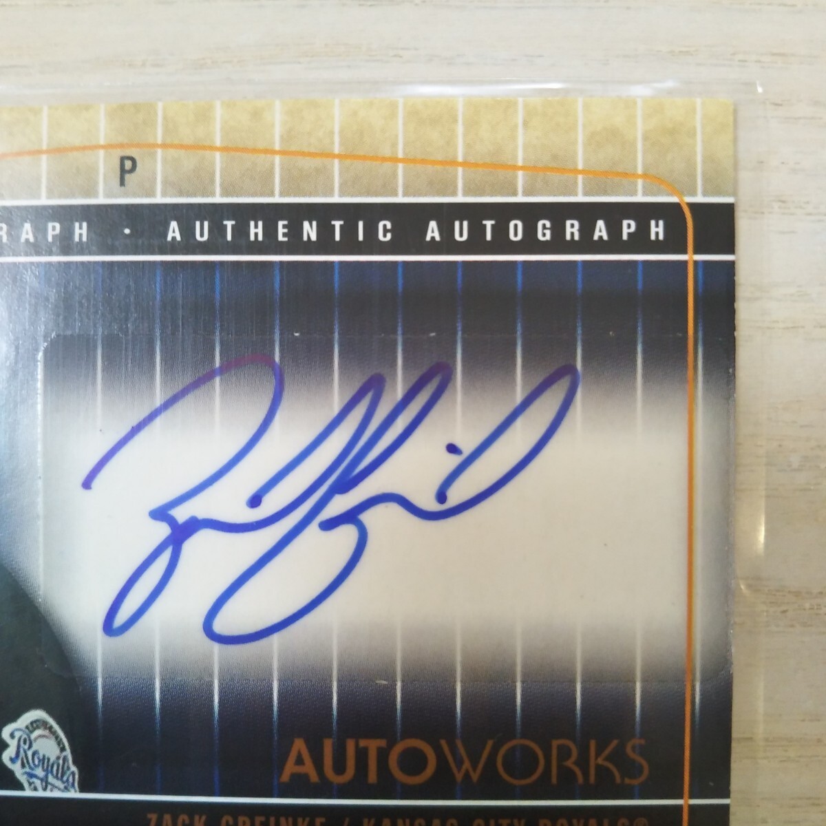 【1円スタート】ザック グレインキー 2005 FLEER PATCHWORKS AUTOWORKS #AW-ZG ZACH GREINKE 200枚限定 直筆サイン 直書き_画像4