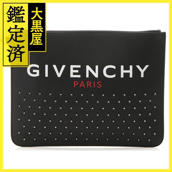 Givenchy　ジバンシィ　クラッチバッグ　スタッズ　ブラック　レザー【472】_画像1
