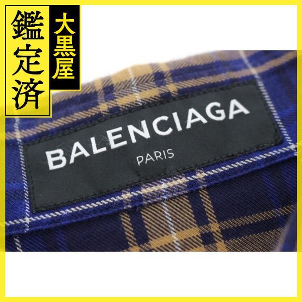 BALENCIAGA　バレンシアガ　衣類　バックロゴ チェック シャツ　メンズ37　チェック柄　コットン　2143300207668　【200】_画像8