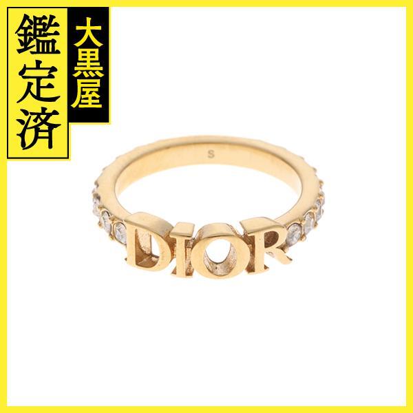 DIOR 　ディオール　　Dio(r)evolutionリング　　メタル(ゴールドメッキ)/クリスタル　Sサイズ(10~10.5号)　【472】H_画像1