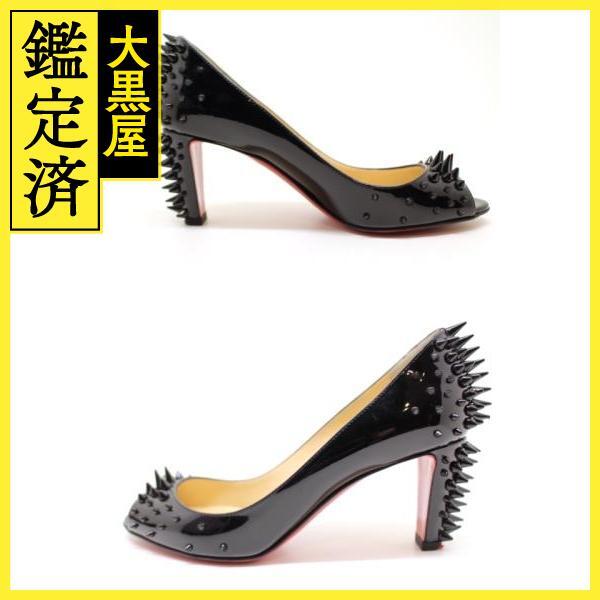 Christian Louboutin　クリスチャンルブタン　靴　パンプス　３５ハーフ　黒　エナメル　スタッズ　2148103540974　【200】_画像3