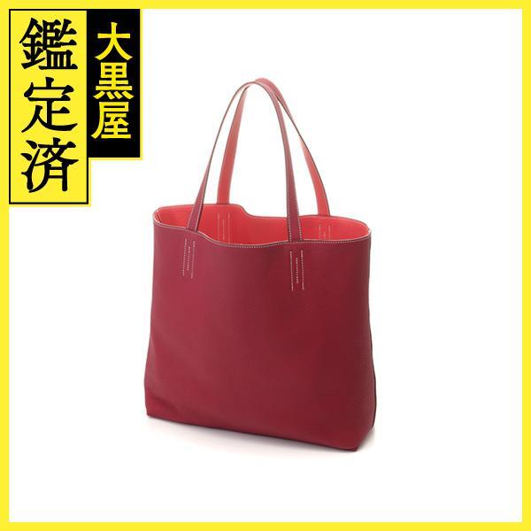 HERMES エルメス ドゥブルセンス45 トートバッグ トリヨンクレマンス ルビー/ブーゲンビリア【434】_画像2