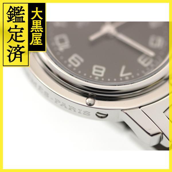 HERMES エルメス 腕時計 クリッパー CL4.210 グレー文字盤 ステンレススチール クォーツ【472】SJ_画像6