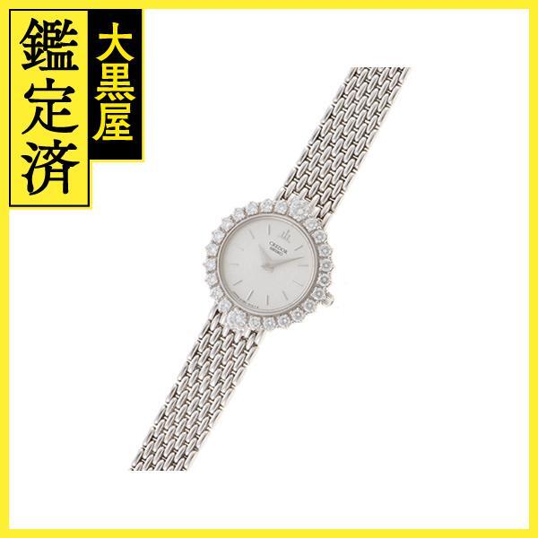 SEIKO Seiko Credor wristwatch 2J80-0100 K18 white gold diamond bezel quartz lady's [205]