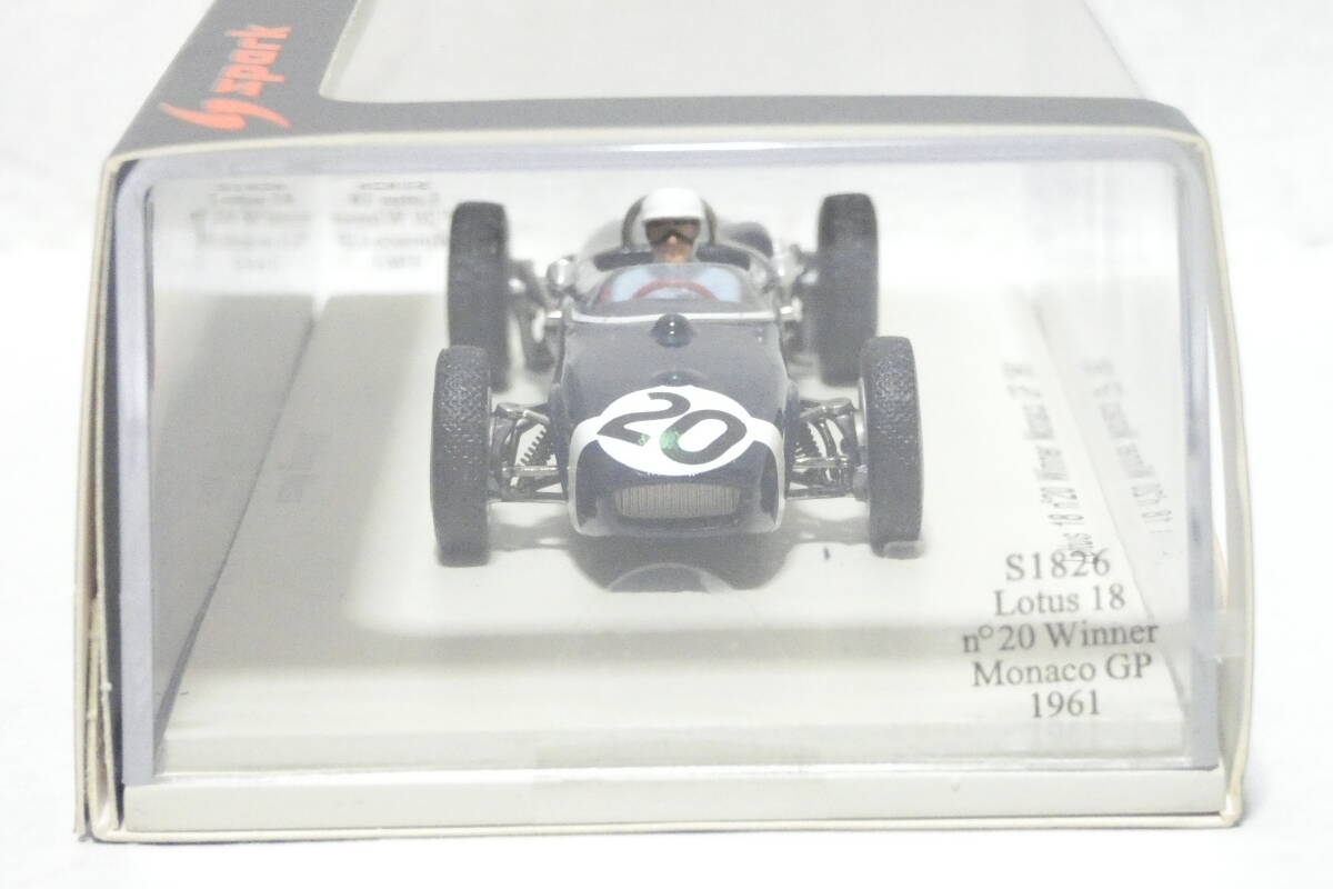 7430K/未開封◇Spark スパーク 1/43 S1826 ロータス 18 no20 ウィナー モナコGP 1961 #20 スターリング モス/Lotus 18 Winner Monaco GPの画像6