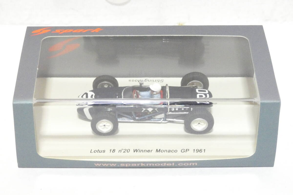 7430K/未開封◇Spark スパーク 1/43 S1826 ロータス 18 no20 ウィナー モナコGP 1961 #20 スターリング モス/Lotus 18 Winner Monaco GPの画像1