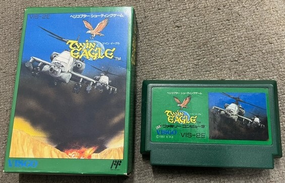 ファミコン　FC　ソフト TWIN EAGLE ツインイーグル　VISCO ビスコ　箱有　取説無　起動未確認　中古　希少　レトロ　コレクション_画像1