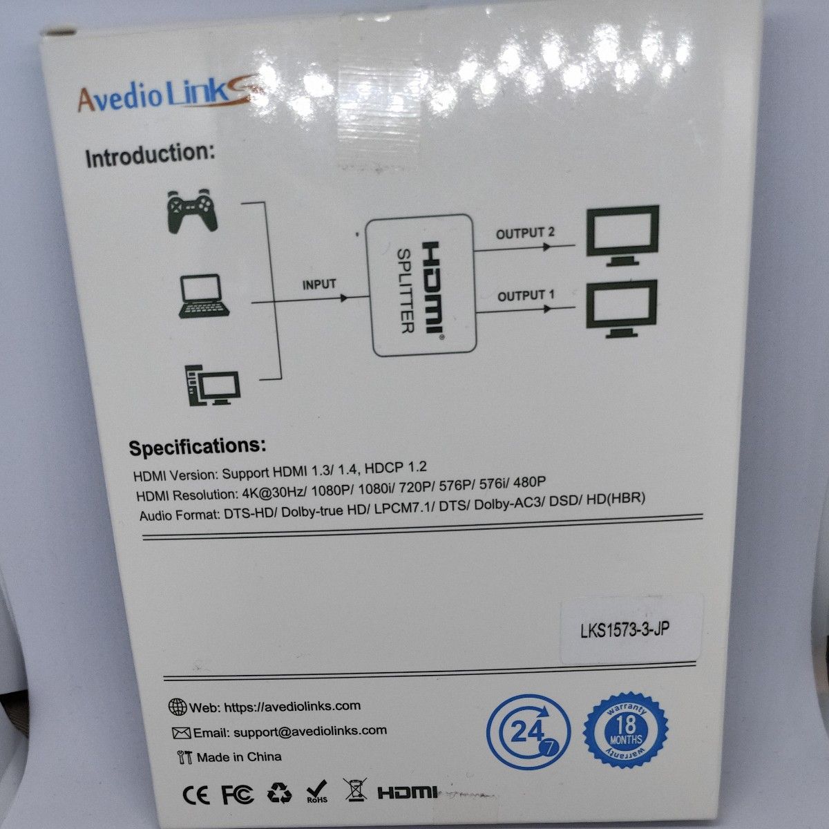 HDMI　切り替え　スプリッター 1080P 出力ケーブル付 USB to