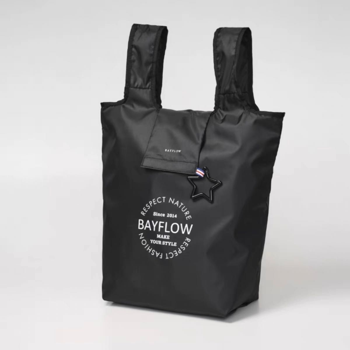【最終価格】BAYFLOW コンパクトに畳める 軽量保冷バッグ エコバッグ　ブラック　おしゃれ　新品