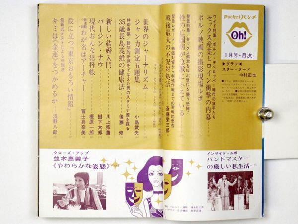 Pocketパンチ Oh 昭和47年 1972年1月号 小山ルミ 杉本美樹 中村 Pocketパンチ Oh 昭和47年 1972年1月号 小山ルミ 杉本美樹 中村