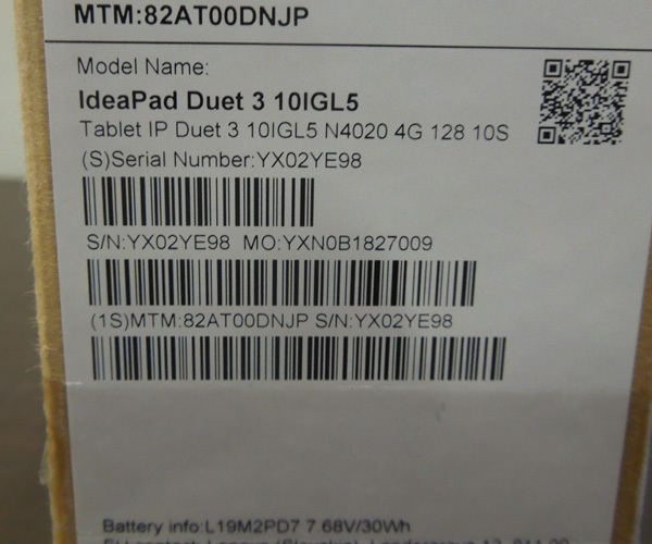 保管品 Lenovo IdeaPad Duet 3 10IGL5 メモリ4GB ストレージ128GB タブレットPC ノートブック レノボ 札幌市 新道東店の画像8