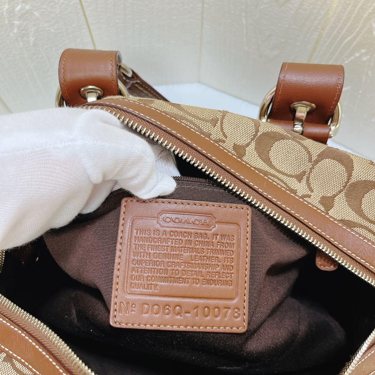 美品】COACH シグネチャー柄 2way サッチェル ショルダーバッグ 美品】COACH シグネチャー柄 2way サッチェル ショルダーバッグ