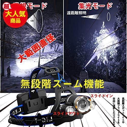 ★シルバー★ 【2023最新強化版 長航続 多機能 ledライト】ヘッドライト 4種類USB充電式 ヘッドランプ 大容量 超高輝度 850000ルーメン_画像5