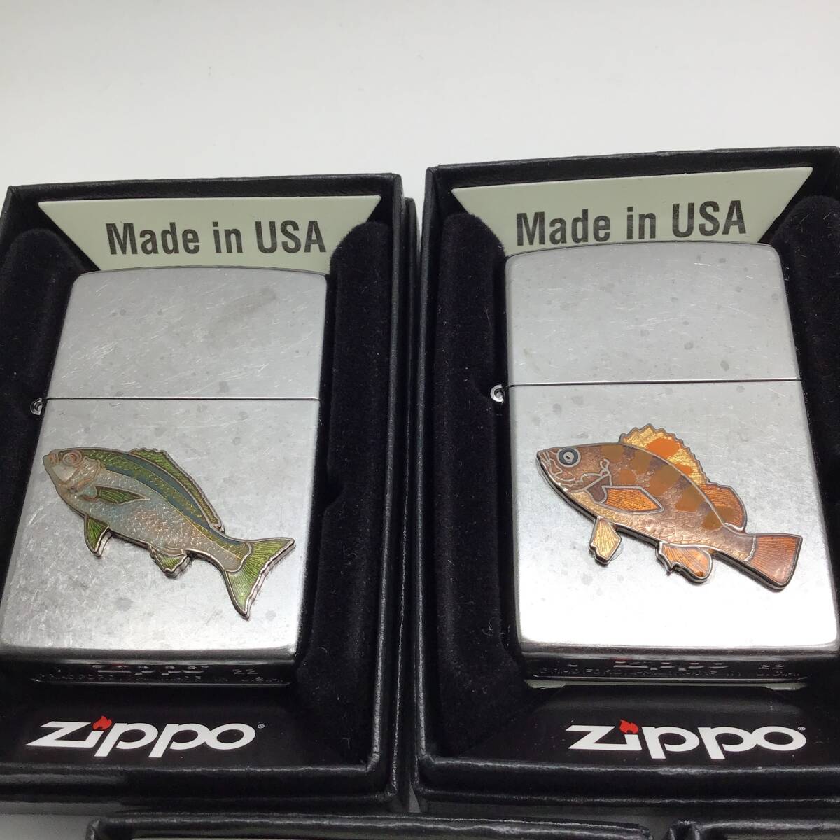 ジッポー　魚　七宝　メタル貼　５個セット　タイ　ヒラメ他　2022年製　未使用品_画像2