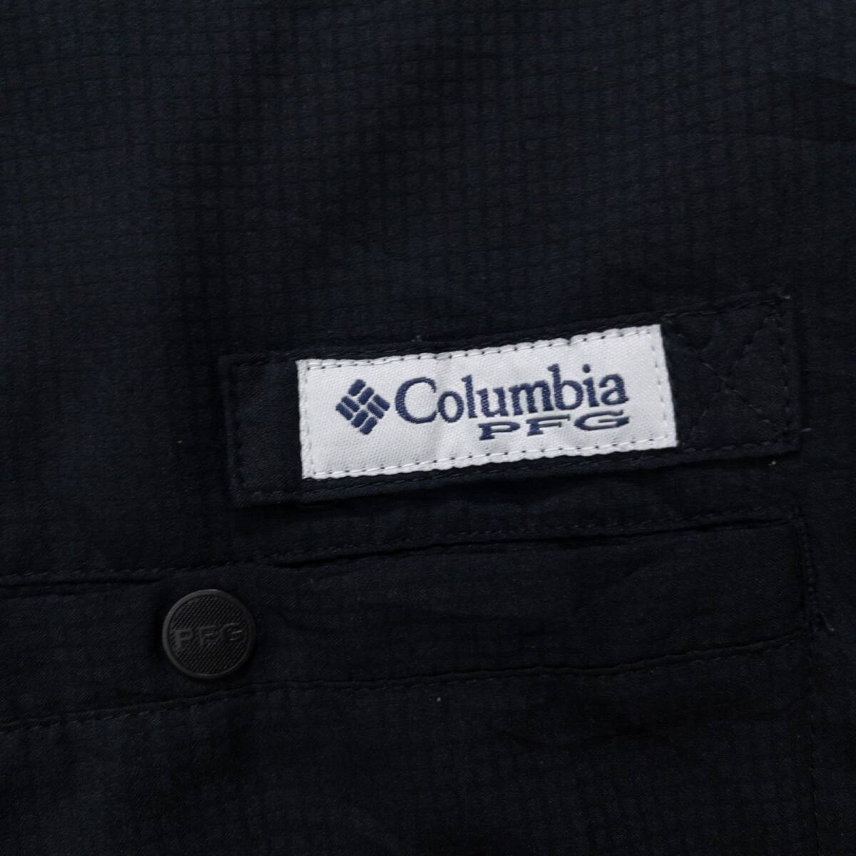 古着 Columbiaコロンビア PFG 刺繍 フィッシングシャツ 長袖シャツ トップス メンズL ベトナム製 ブラック_画像6
