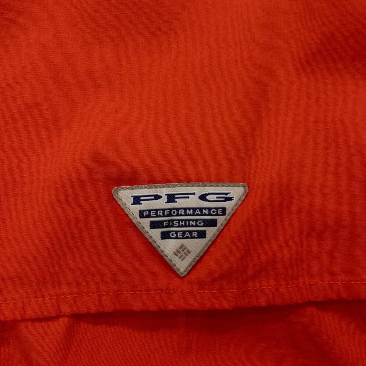 古着 Columbiaコロンビア PFG フィッシングシャツ 刺繍 長袖シャツ トップス メンズXL ベトナム製 オレンジ_画像9