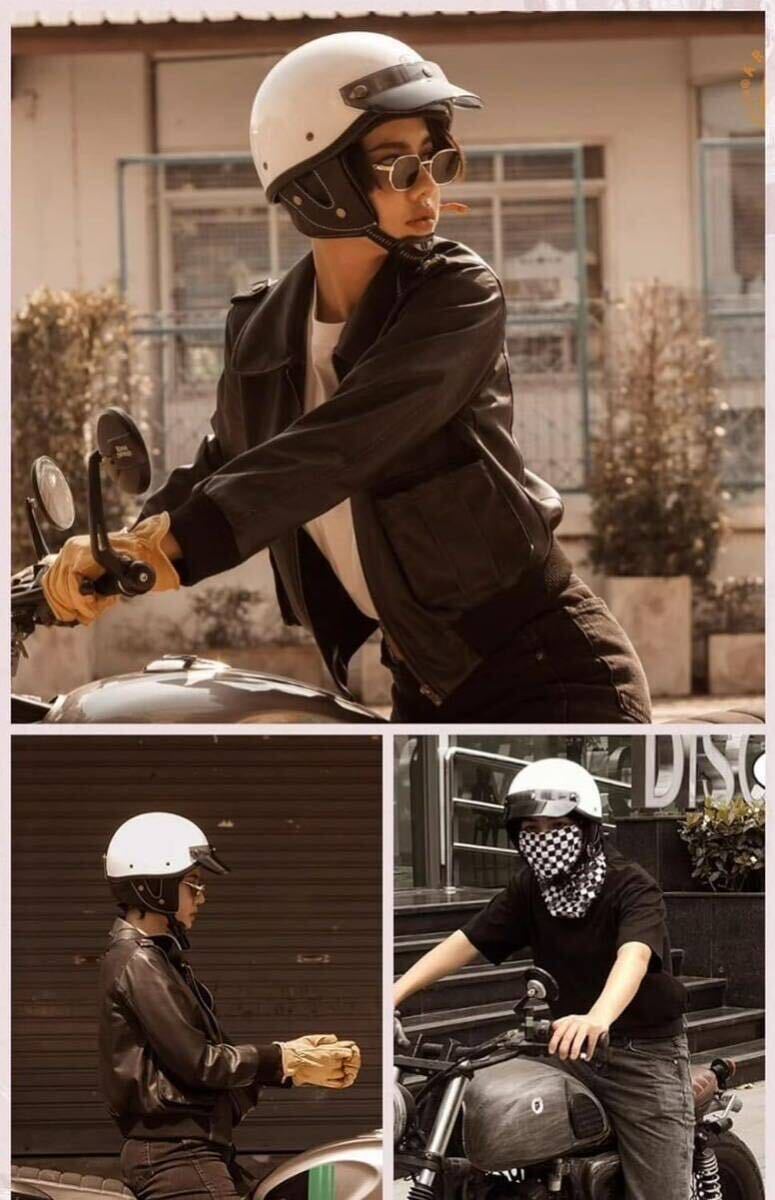 ハーフキャップヘルメット ハーフキャップヘルメット 男女兼用 通勤用ヘルメット スケートボード用ヘルメット XL 59-60cm_画像4