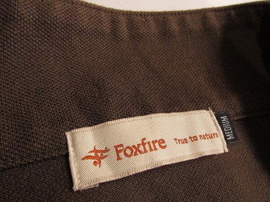 k6684：日本製！フォックスファイヤー Foxfire 半袖ポロシャツ M ハイネックシャツ ダクロンQD アウトドアウェア/茶ブラウン/メンズ：35 _画像3