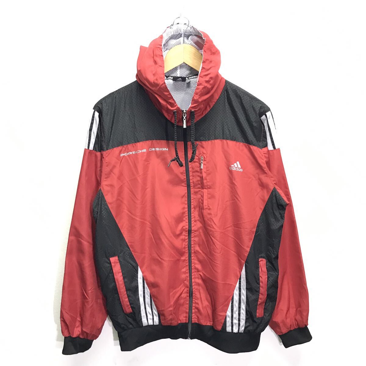 限定1着！【adidas×PORSCHE DESIGN】アディダス ポルシェデザイン ナイロンパーカー アウター ジャンパー スポーツ レッド M /Y9169ii_画像1