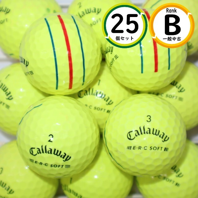 25個 Callaway ERC SOFT イエローカラー Bランク キャロウェイ E・R・C ソフト 中古 ロストボール 送料無料_画像1