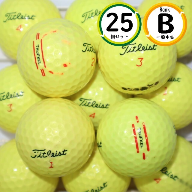 25個 タイトリスト TRUFEEL イエローカラー Bランク 中古 TITLEIST トゥルーフィール ロストボール 送料無料_画像1