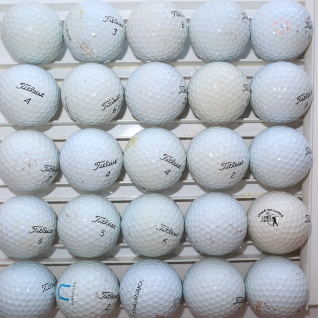 50個 タイトリスト プロV1 Cランク 練習用 旧モデル 白　ロストボール 中古 TITLEIST prov1 送料無料_画像5