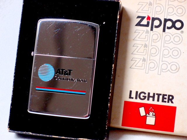 ビンテージ新品ZIPPO★AT&T Commnications★1984年/元紙箱有/激レア/有名企業AD/Nice Graphics/コレクタブル_画像6