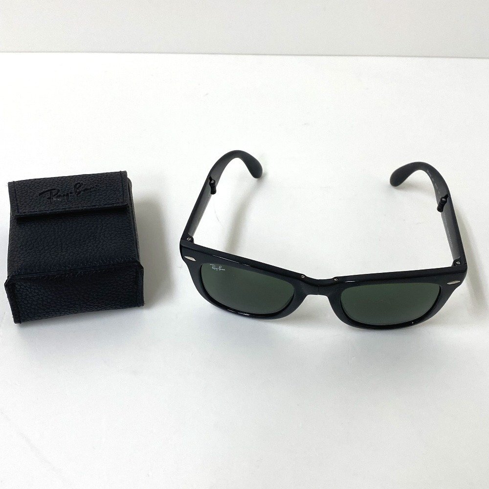 【送料無料】Ray-Ban レイバン サングラス フォールディング ウェイファーラー RB4105 601 50□22 140 3N 中古【Ae726211】_画像1