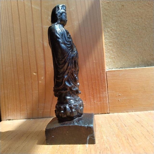 観音菩薩　仏像　木彫り　アンティーク　置物　お守り　約5ｃｍ　2体セット