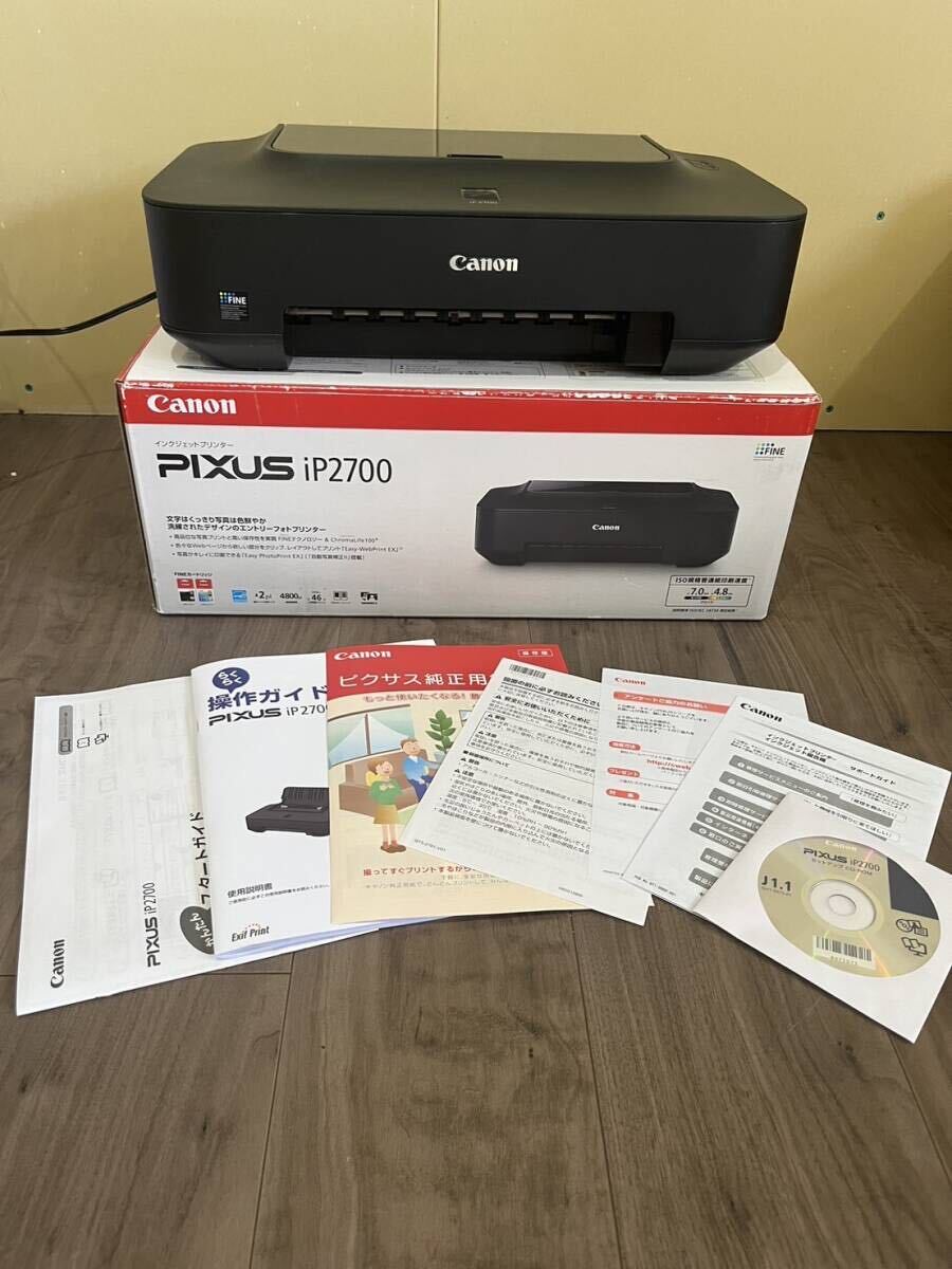 美品 Canon キャノン PIXUS IP2700 インクジェット プリンター 中古品 現状品 パソコン 周辺機器 ピクサス カラー ブラック_画像1