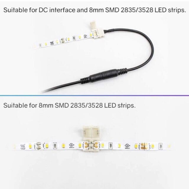 【開封のみ】GTIWUNG ★LEDテープ 延長用 ワンタッチコネクタ 2ピン 8mm 3528 2835 SMD 単色用 半田付け不要LEDストリップ接続変換器_画像5